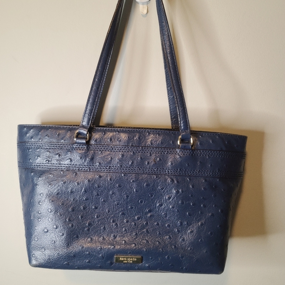 Kate Spade Navy Blue Medium Handbag Bow Accent